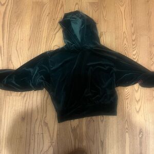 Express Deep Green Velvet or velour hoodie